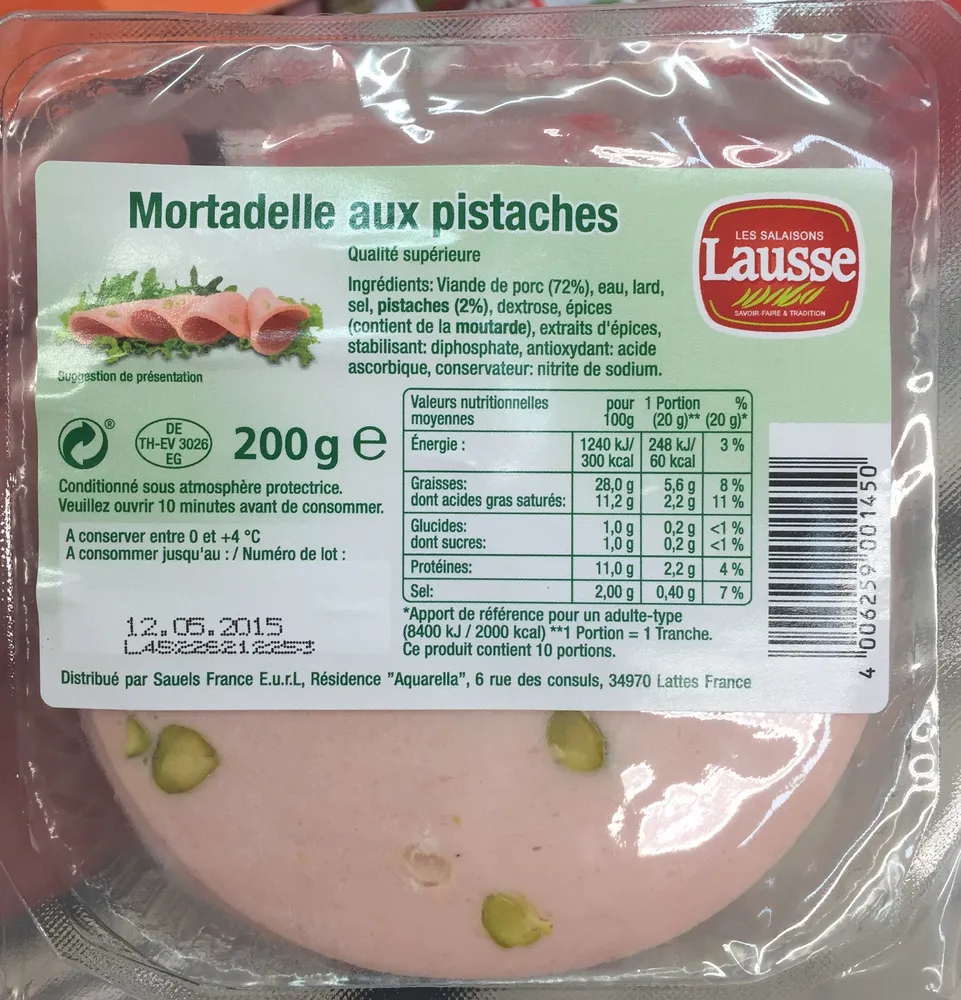 Mortadelle aux pistaches