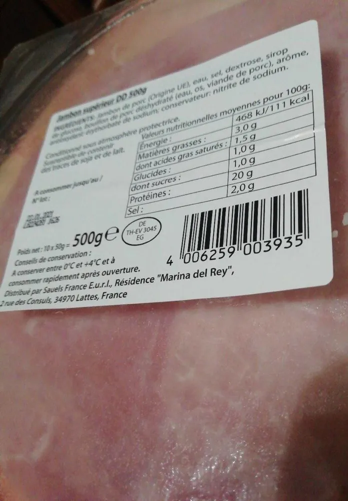 Jambon Supérieur DD 500gr