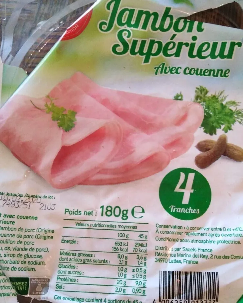 Jambon supérieur avec couenne