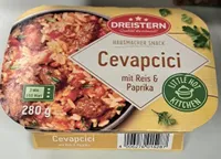 Cevapcici mit Reis und Paprika