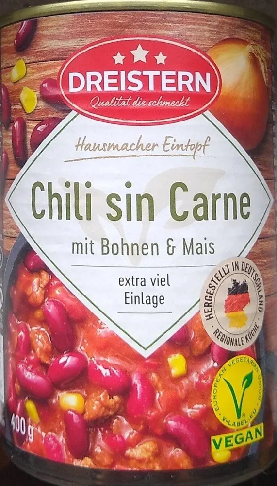 Chili sin Carne mit Bohnen und Mais