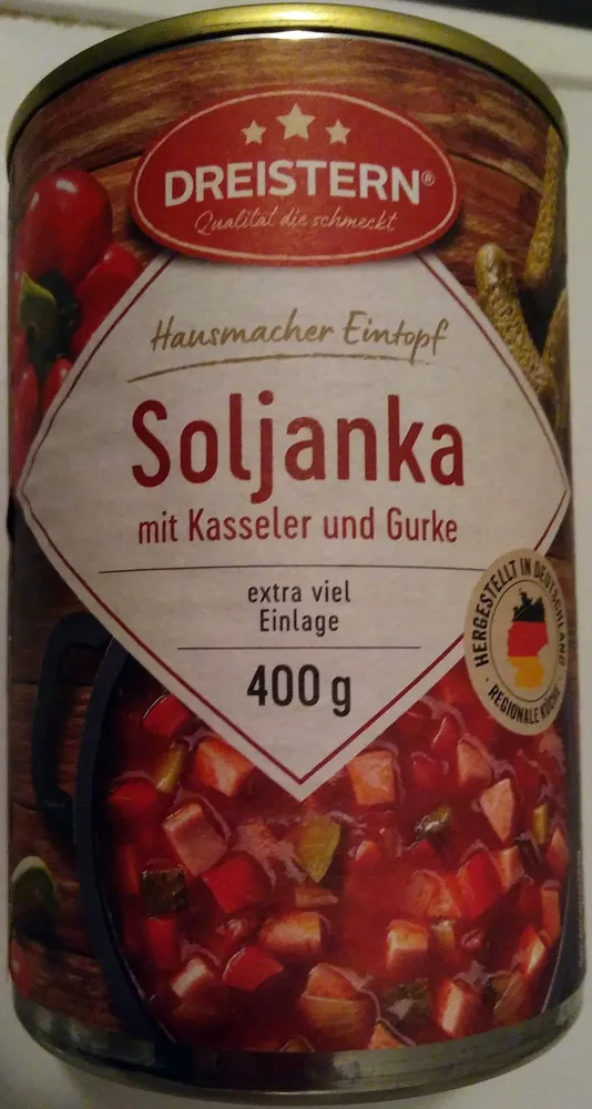 Soljanka mit Kasseler und Gurke