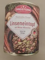 Linseneintopf mit Wiener Würstchen