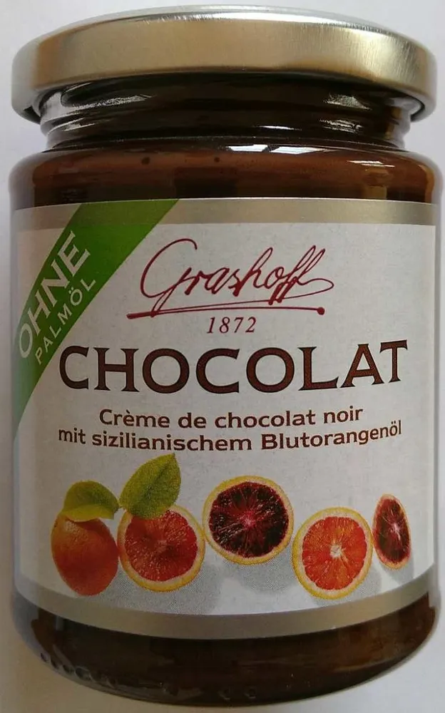 Crème de chocolat noir mit sizilianischem Blutorangenöl