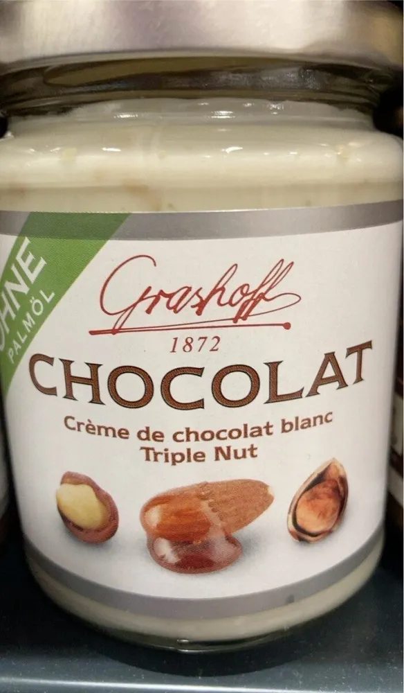 Chocolat Creme de chocolat blanc triple nut