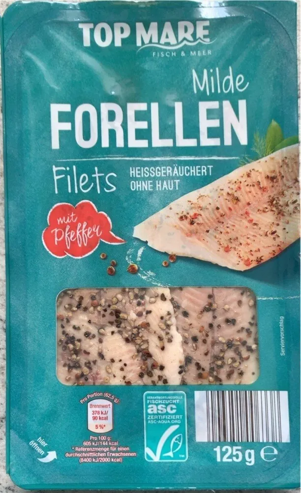 Milde Forellenfilets - mit Pfeffer