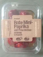 Rote Mini-Paprika mit Frischkäsecreme in Rapsöl