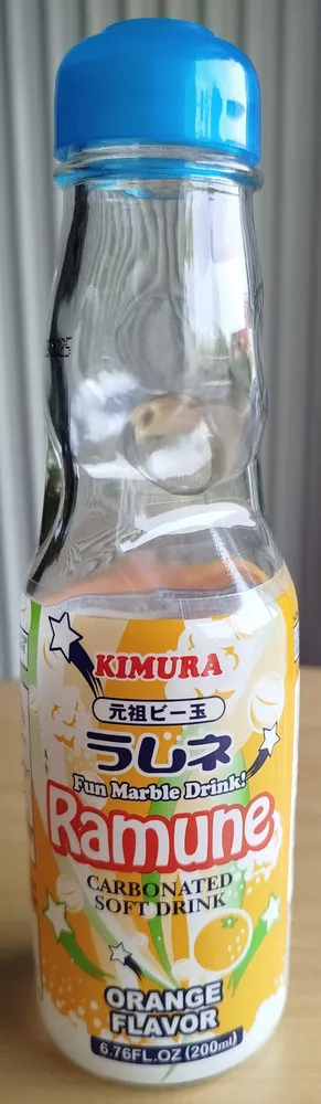Ramune Carbonated Soft Drink Orange Flavor