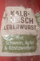 Kalbfleisch Leberwurst mit Schwein Apfel und Zwiebeln