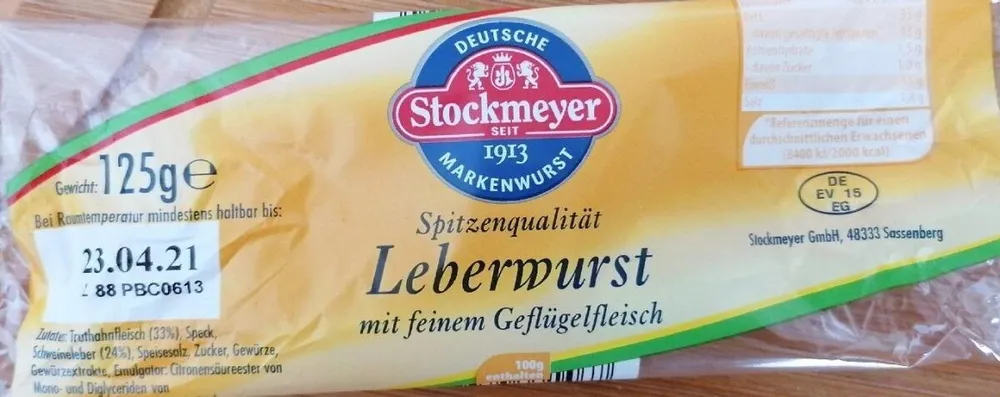 Leberwurst mit feinem Geflügelfleisch