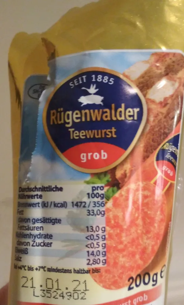 Rügenwalder Teewurst grob