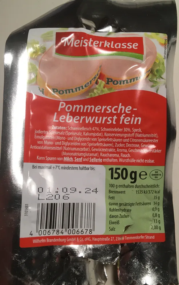 Pommersche Leberwurst fein