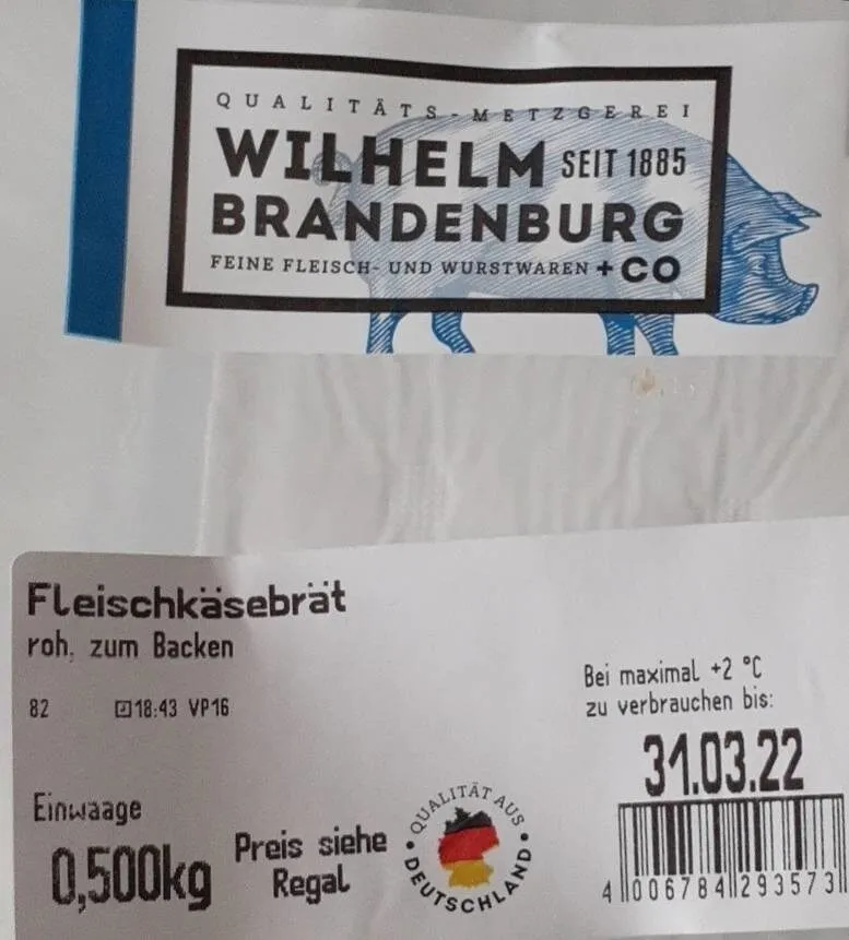 Fleischkäsebrät roh