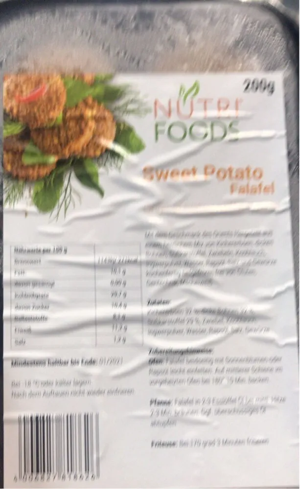 Sweet potato falafel