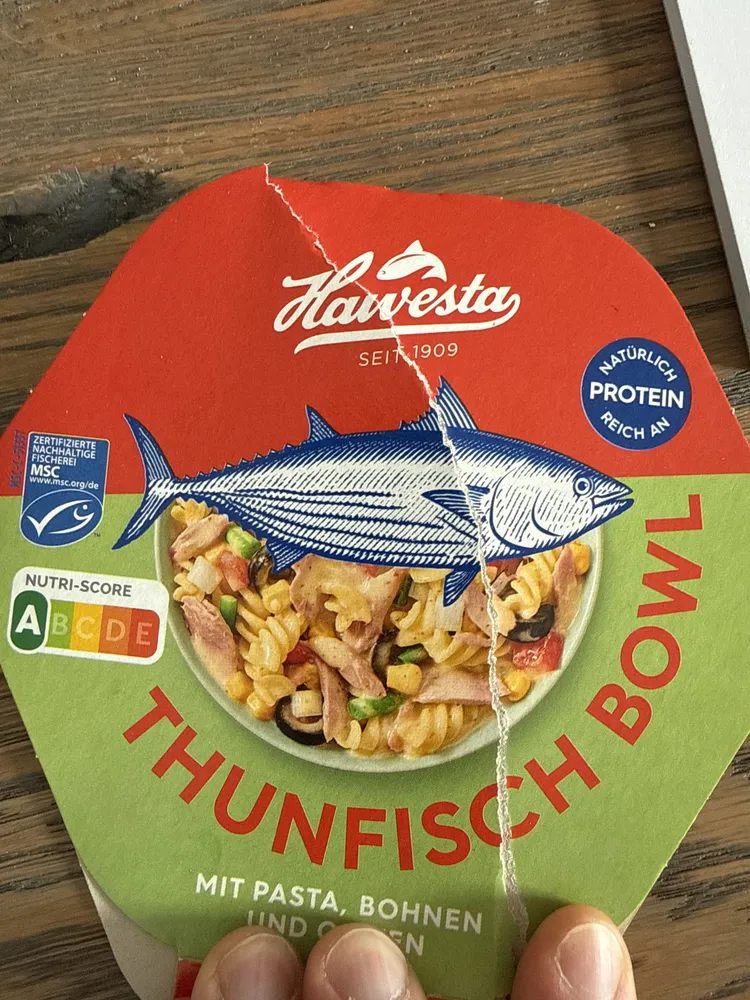 Thunfisch Bowl mit Pasta, Bohnen Oliven