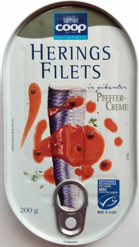 Heringsfilets in pikanter Pfeffer-Creme