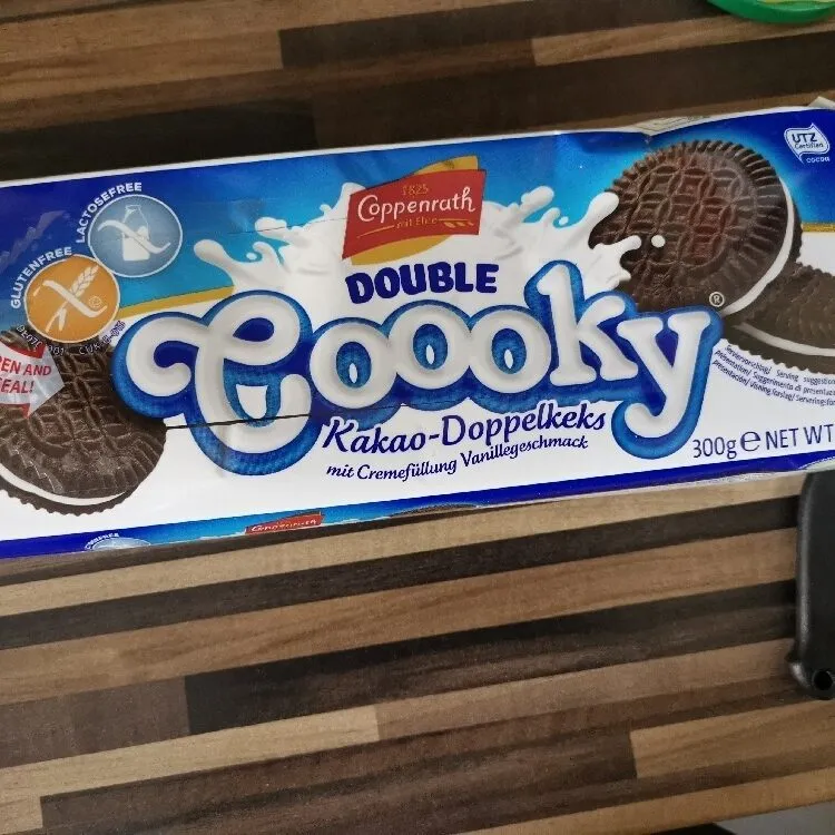 DOUBLE COOKY Kakao-Doppelkeks mit Cremefüllung Vanillegeschmack