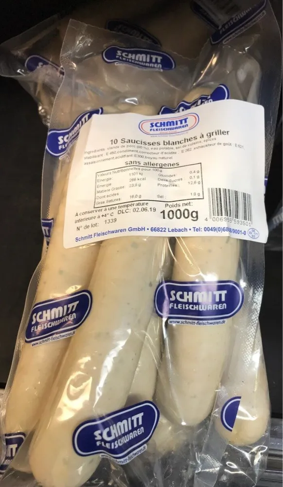 Saucisses blanches à griller