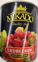 Fraises sucrées au sirop
