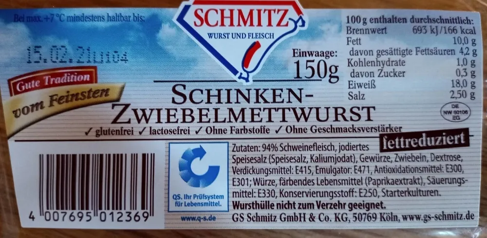 Schinken-Zwiebelmettwurst