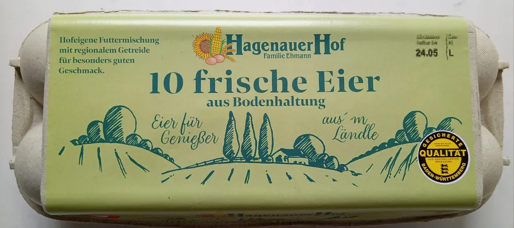 10 frische Eier aus Bodenhaltung