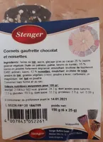 Cornets gaufrette chocolat et noisettes