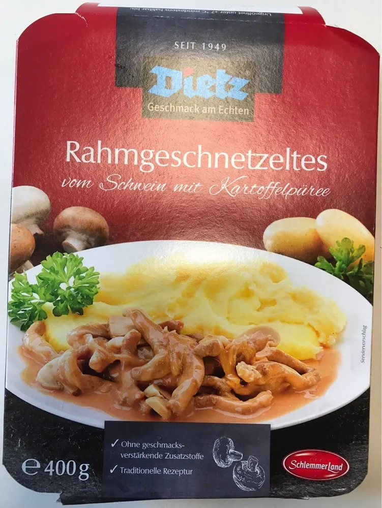 Schlemmerland Rahmgeschnetzeltes vom Schwein mit K...