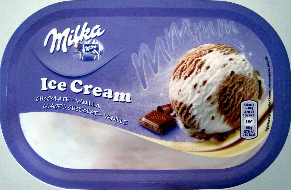 Glace chocolat-vanille Milka