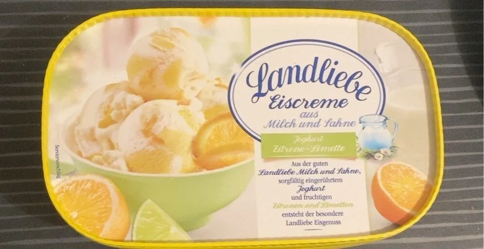 Eiscreme Joghurt Zitrone Limette