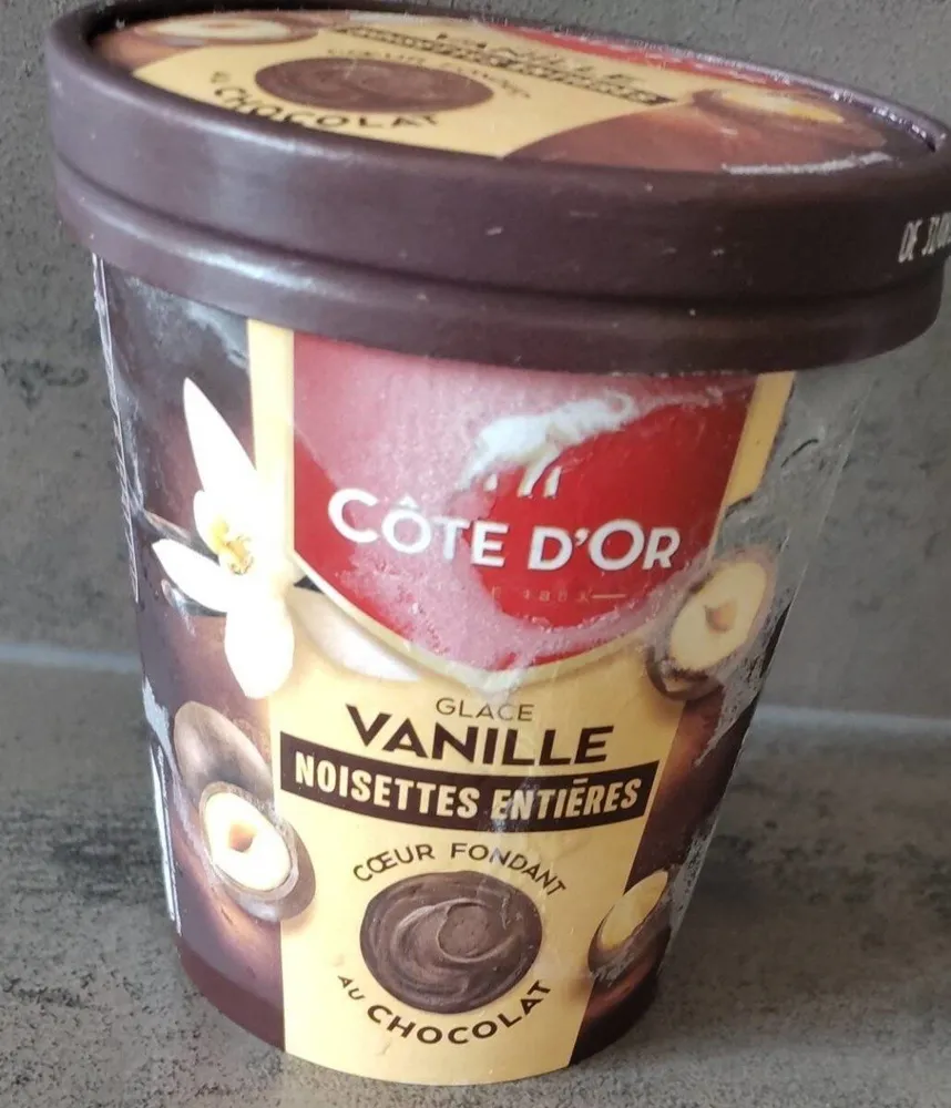 Glace vanille noisettes entières