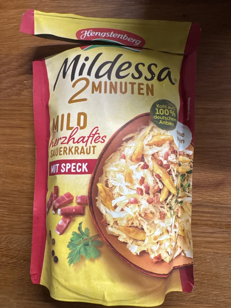 Gemüse: Sauerkraut mit Speck (mild)