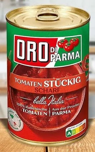 Stückige Tomaten scharf