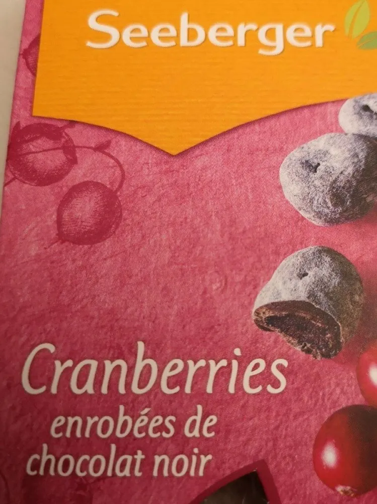 Cranberries enrobées de chocolat noir