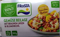Gemüsebeilage mit braunen Linsen und Blumenkohl