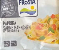 Paprika Sahne Hähnchen mit Bandnudeln
