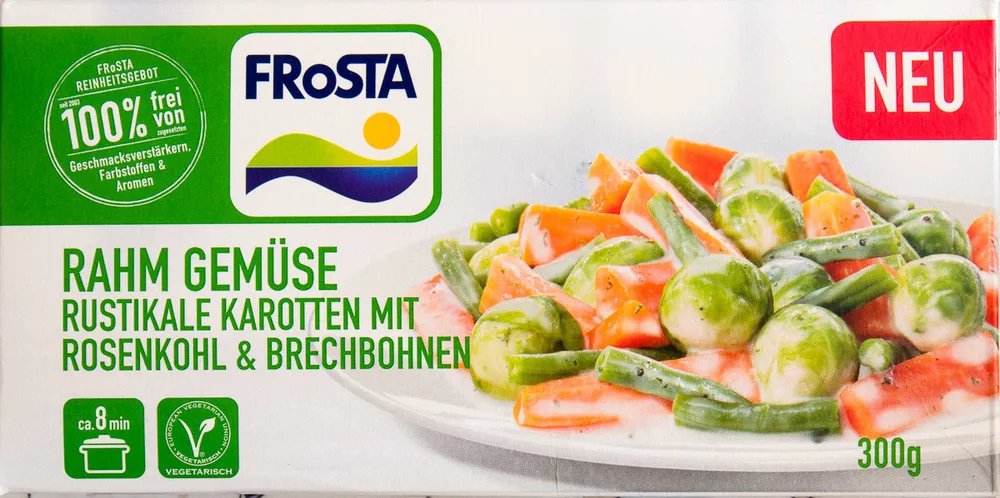 Rahm Gemüse rustikale Karotten mit Rosenkohl & Brechbohnen