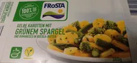 Gelbe Karotten mit grünem Spargel und Romanesco in Rucola-Butter
