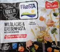 Wildlachs und erbsenpasta