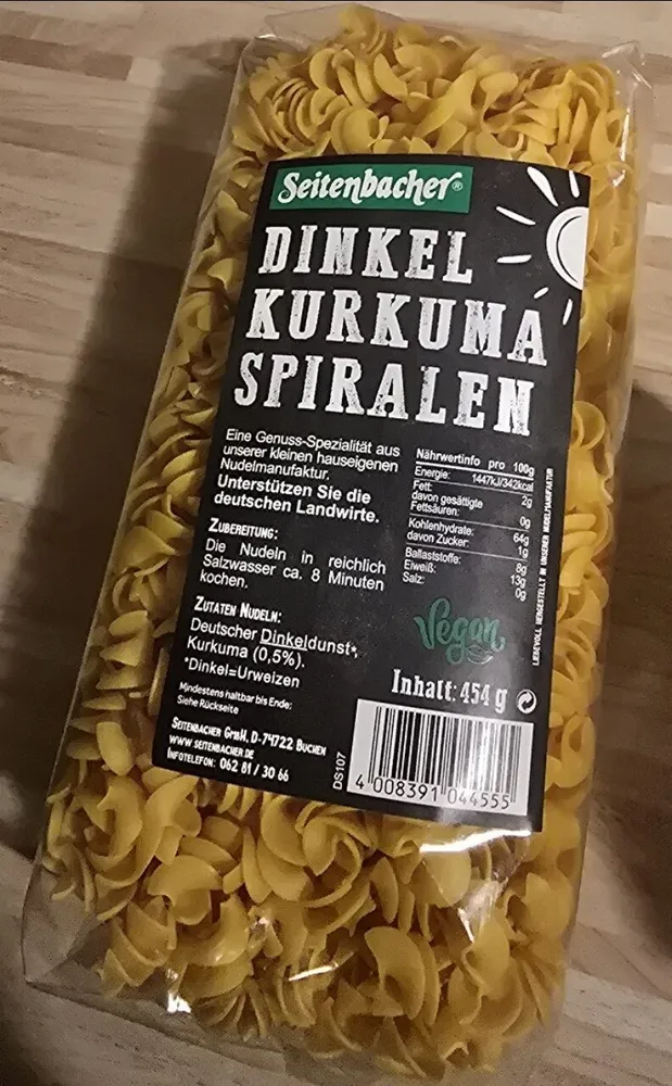 Dinkel Kurkuma Spiralen