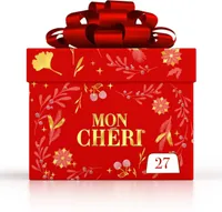 Mon cheri cerise bonbons de chocolat noir fourres cerise et liqueur cube de 27 bouchees