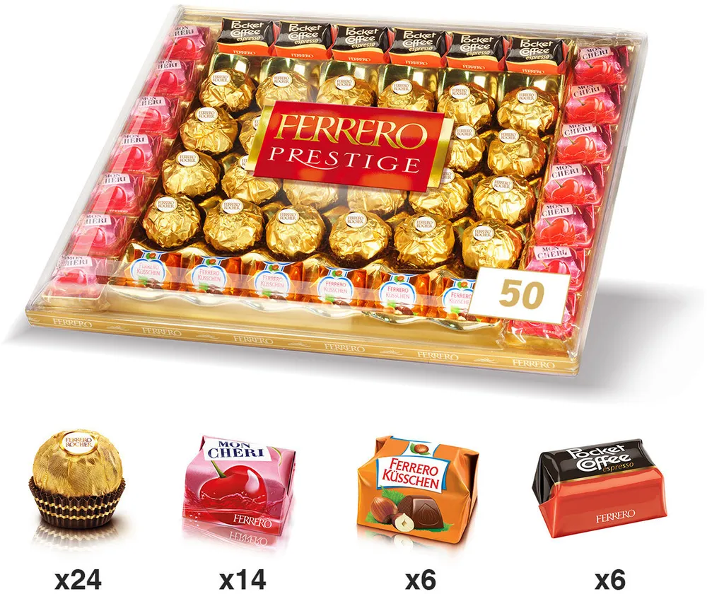 Ferrero prestige assortiment de chocolats boite de 50 pieces