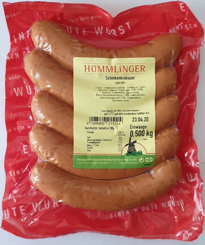 Schinkenkrakauer, gebrüht