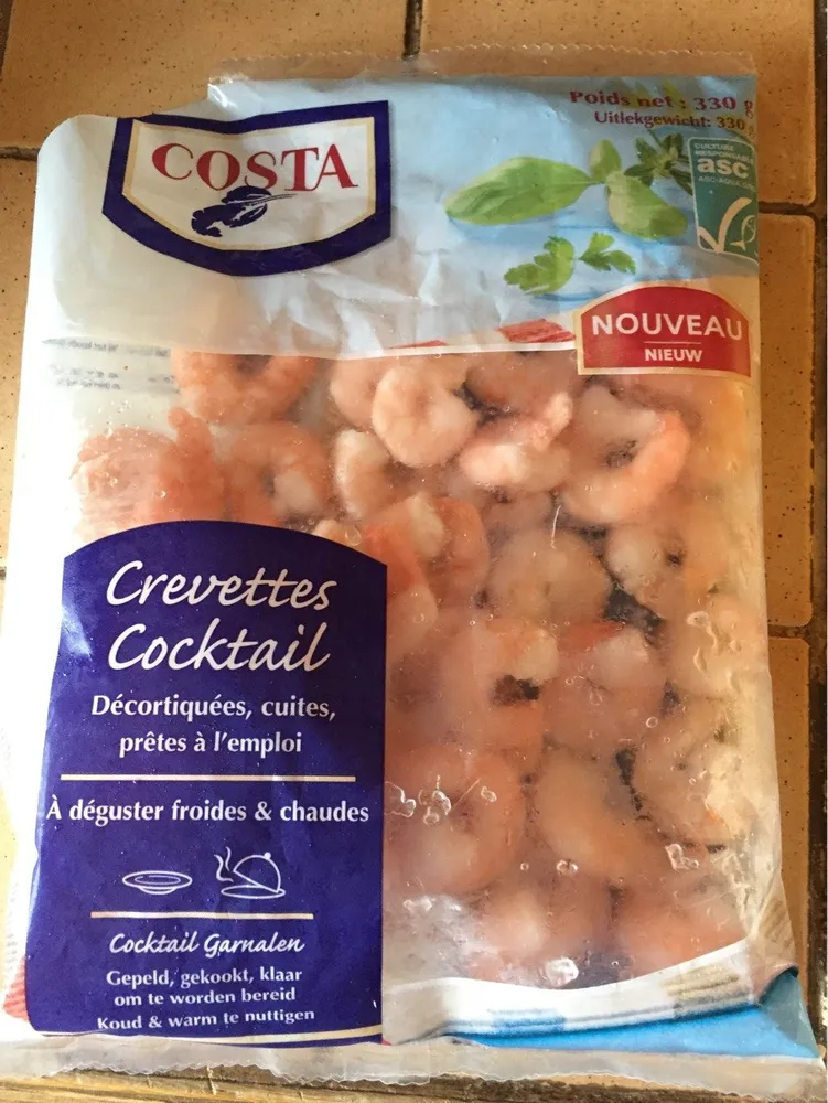 Crevettes cocktail décortiquées surgelés COSTA
