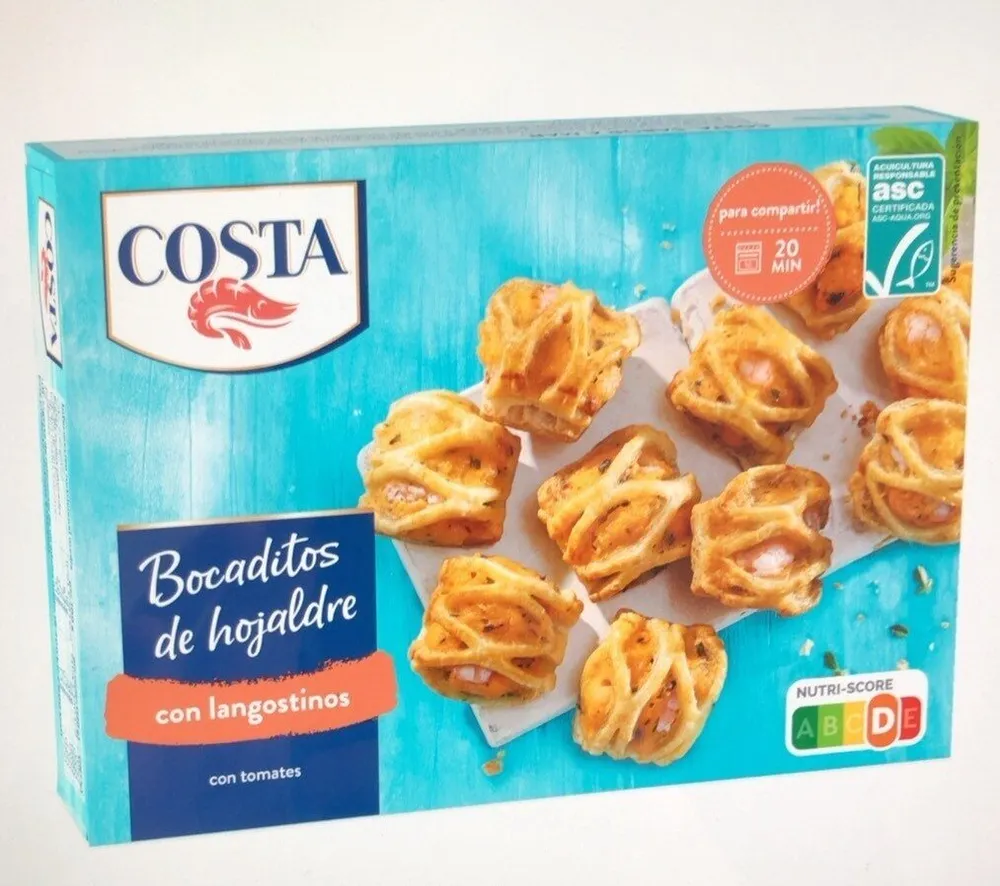 Bocaditos de hojaldre con langostinos