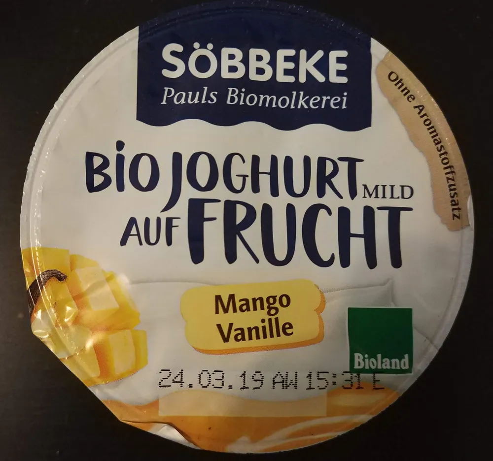 Bio Joghurt mild auf Frucht Mango Vanille
