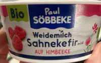 Weidemilch Sahnekefir auf Himbeere