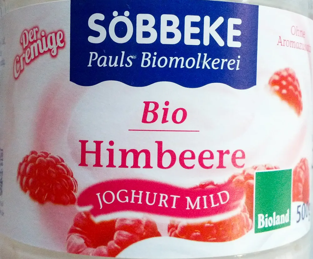 Söbbeke Bio Cremejoghurt mild Himbeere 4008471507925 Bio Joghurt mild Himbeere