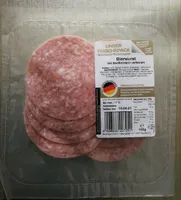 Bierwurst mit Senfkörnern verfeinert