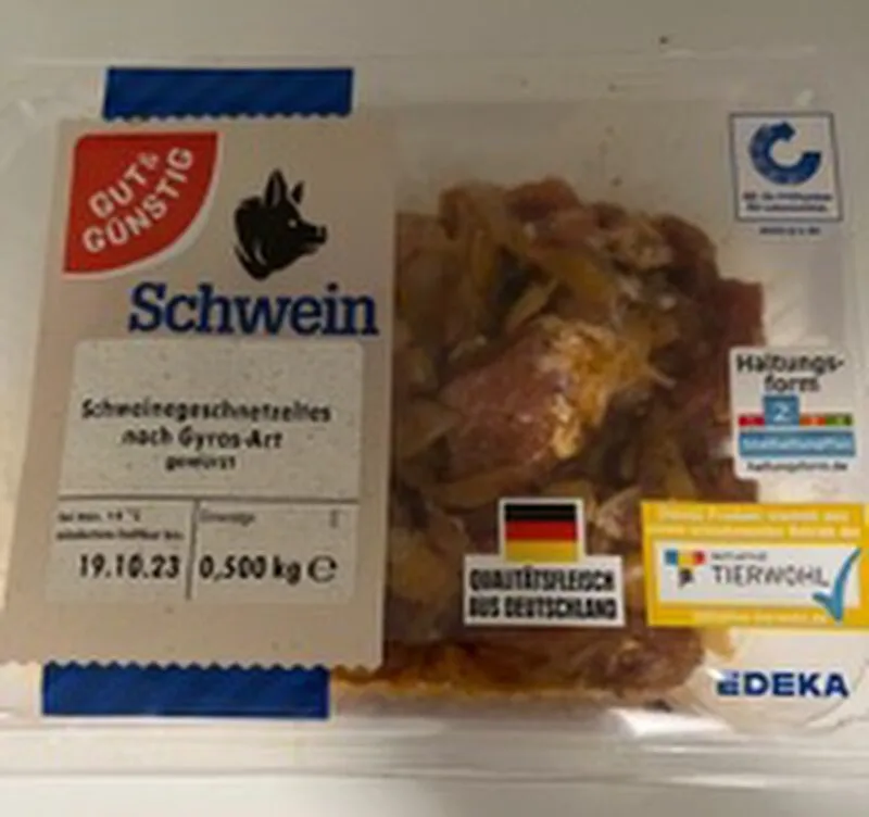 Schweinegeschnetzeltes nach Gyros-Art
