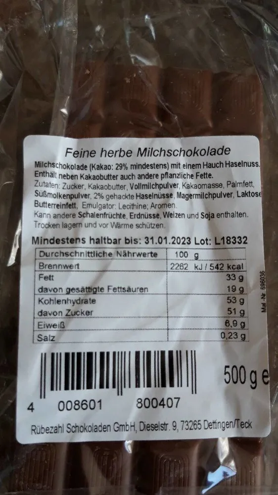 Feine herbe milschschokolade
